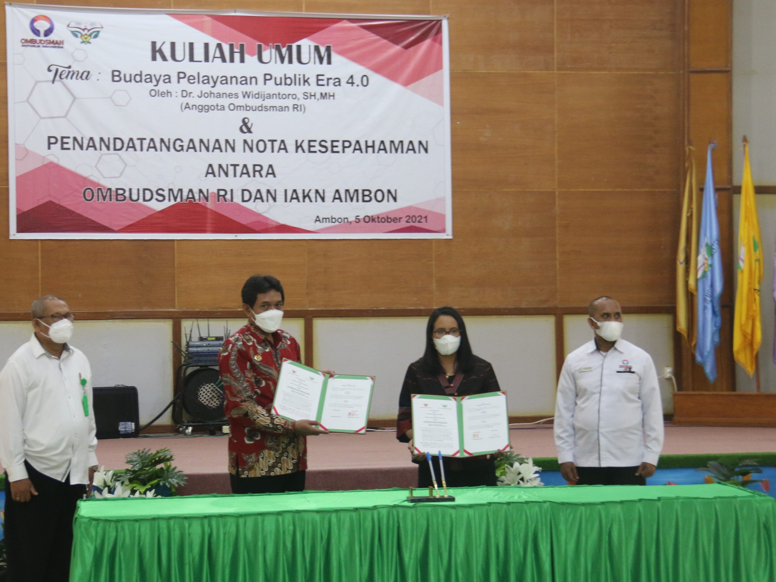 Penandatanganan MoU IAKN Ambon dan OMBUDSMAN RI Yang Dilanjutkan Dengan Kuliah Umum