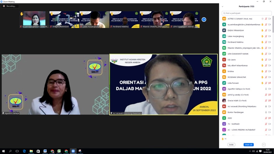 Orientasi Akademik dan Orientasi RPL Pendidikan Profesi Guru Dalam Jabatan Mata Pelajaran PAK Tahun 2022
